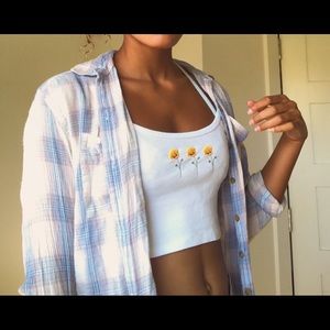 pastel pink and blue flannel